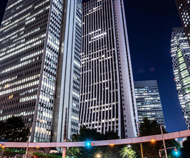 Shinjuku skyscrapers at night